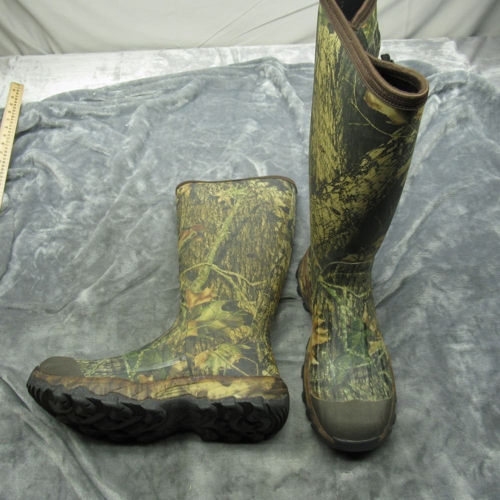 Cabelas Hunting Boots Men 14 Camo Scent Control Waterproof Rubber 17" Tall